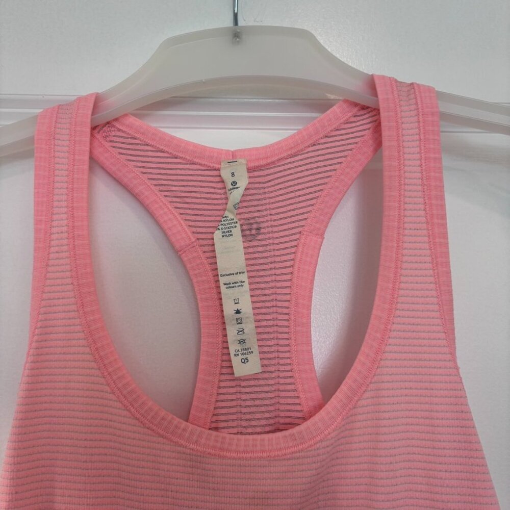 Lululemon Swiftly Tech Racerback Tank Top 2.0 Hip Length Light Pink - Picture 3 of 6